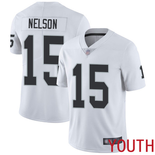 Oakland Raiders Limited White Youth J J Nelson Road Jersey NFL Football 15 Vapor Untouchable Jersey